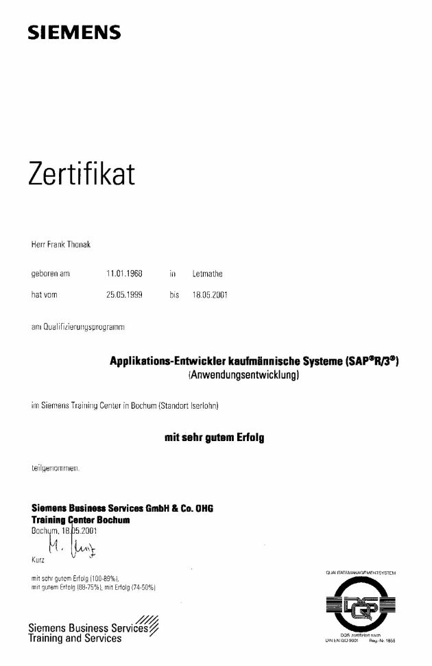 Siemens-Zertifikat