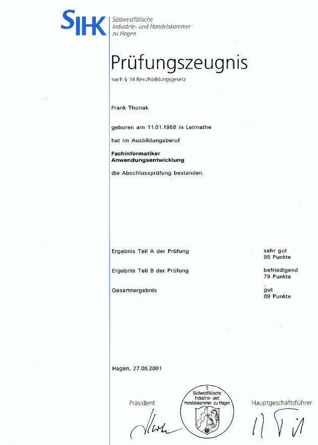 Prfungszeugnis